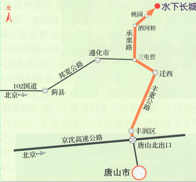 潘家口水庫路線圖